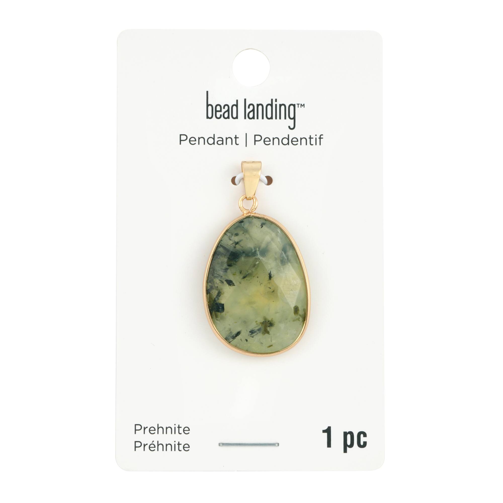 Prehnite Faceted Teardrop Pendant by Bead Landing™